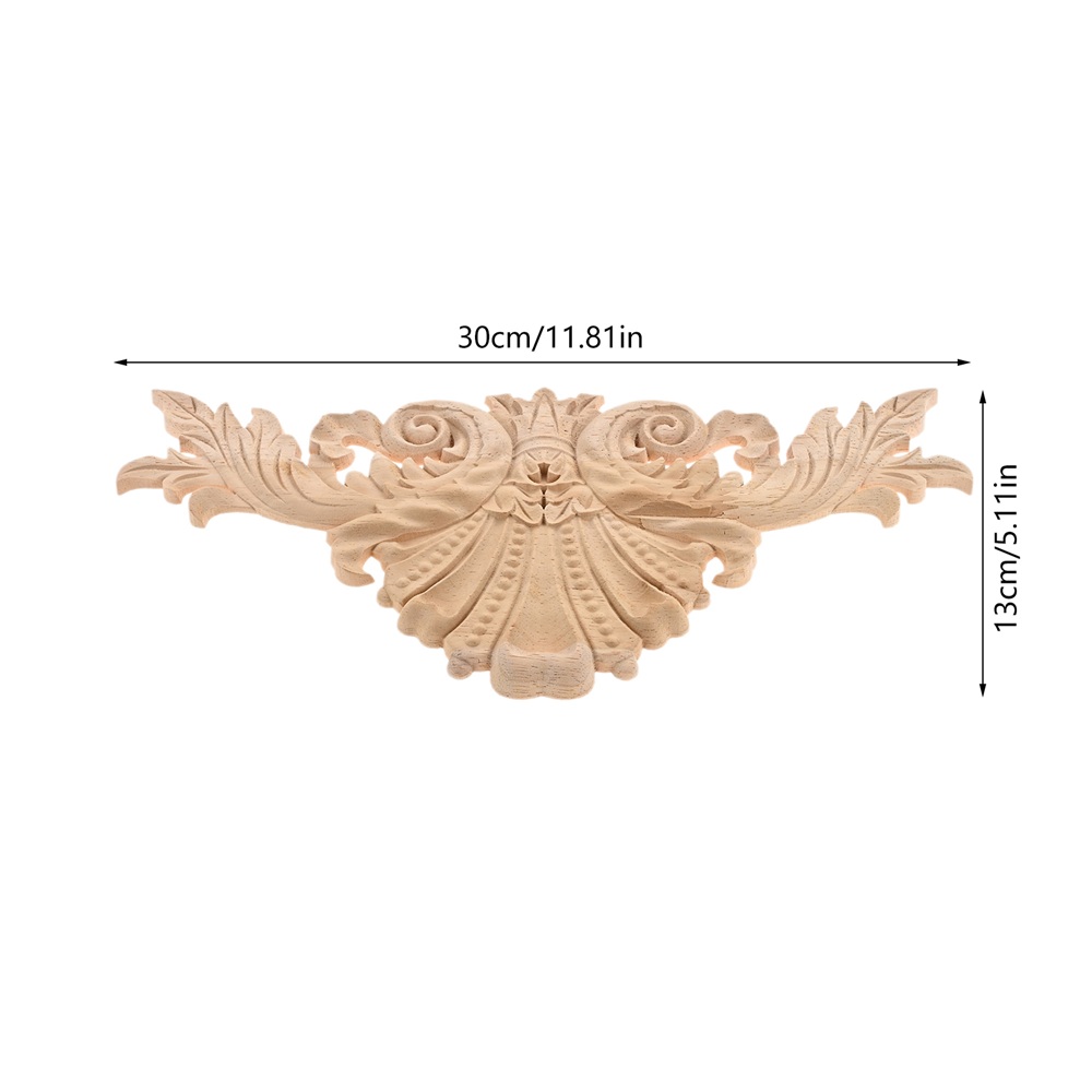 1pc Wood Appliques Unfinished Wardrobe Dresser Fireplace Decor 30*13cm/38*18cm