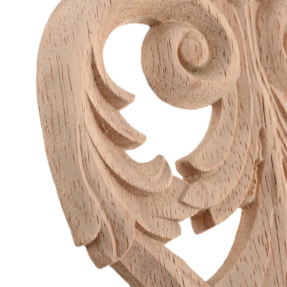 Lot De 5 Appliques Décoratives En Bois Sculpté - 1x15x15cm & 4x10x10cm - Pour Meubles, Murs
