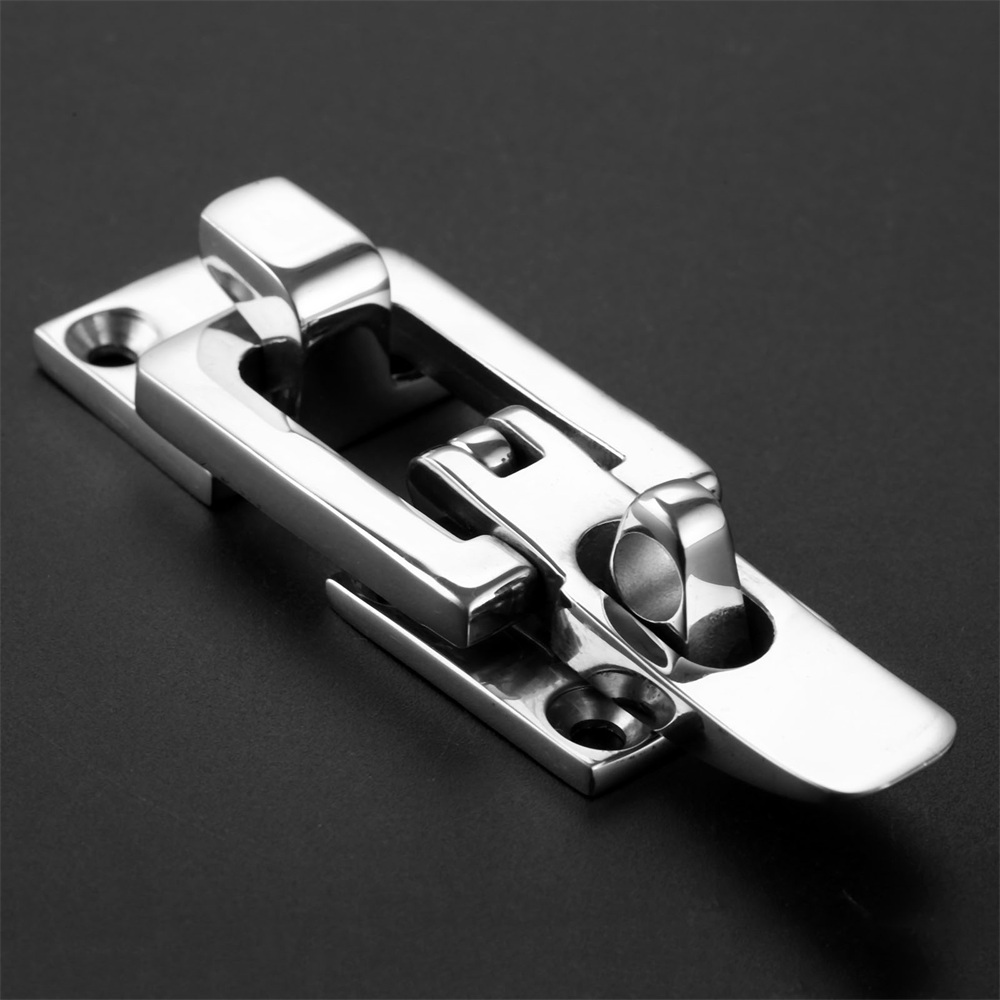 1 x Anti-Rattle Latch Fastener Buckle Silver Stainless Steel 316 70mm x ...