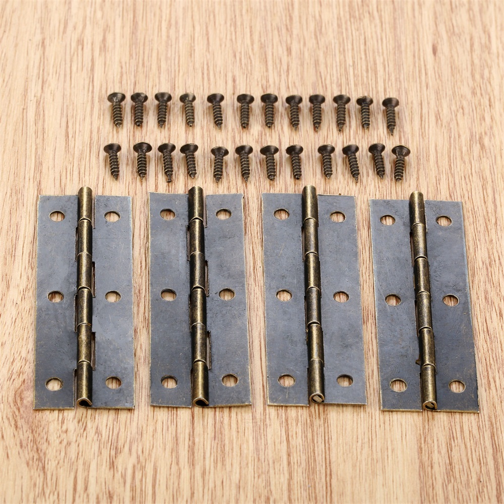 60*20mm Cabinet Hinges Wardrobe Jewelry Box Suitcase Furniture Door Hinge &Screw